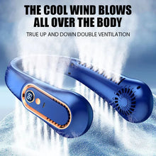 Load image into Gallery viewer, Hanging Neck Fan Digital Display Power Ventilador Bladeless Neckband Fan Portable Mini Air Cooler USB Rechargeable Electric Fans