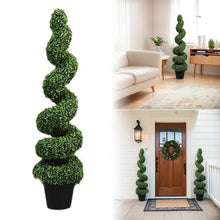 Load image into Gallery viewer, 39 Inch Artificial Boxwood Tower Topiary Spiral Artificial Plant Decorative Plant Faux Plant Outdoor for Indoor/Porch/Garden