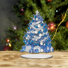 Load image into Gallery viewer, 5D DIY diamond painting set-handmade acrylic round Diamond Christmas tree crafts-floral theme desktop decoration