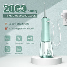 Load image into Gallery viewer, Sejoy Water Dental Flosser Portable Teeth Picks 6 Jets 4 Modes Cordless Oral Irrigator Rechargeable IPX7 Teeth Cleaner