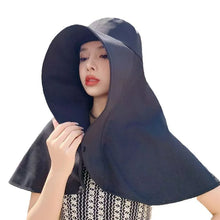 Load image into Gallery viewer, Summer Hats for Women Outdoor UV Anti Neck Protection Sun Visors for Lady Fishing Hiking Wide Brim Shawl Sunscreen Ponytail Cap