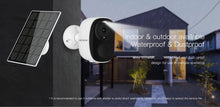Load image into Gallery viewer, Security Camera Wireless Outdoor, 3MP Night Vision with Spotlight, Wire-Free Battery Solar Powered, Human Detection, with Solar Panel, PIR Human Detection, 2-Way Talk, IP65 Waterproof, SD Card/Cloud Storage, Security Cameras