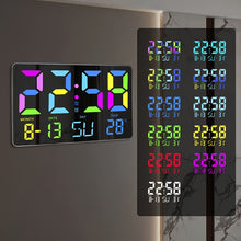 Load image into Gallery viewer, 1pc Multifunctional RGB Colorful Digital Remote Control Wall Clock (clock And Remote Control With Button Battery)