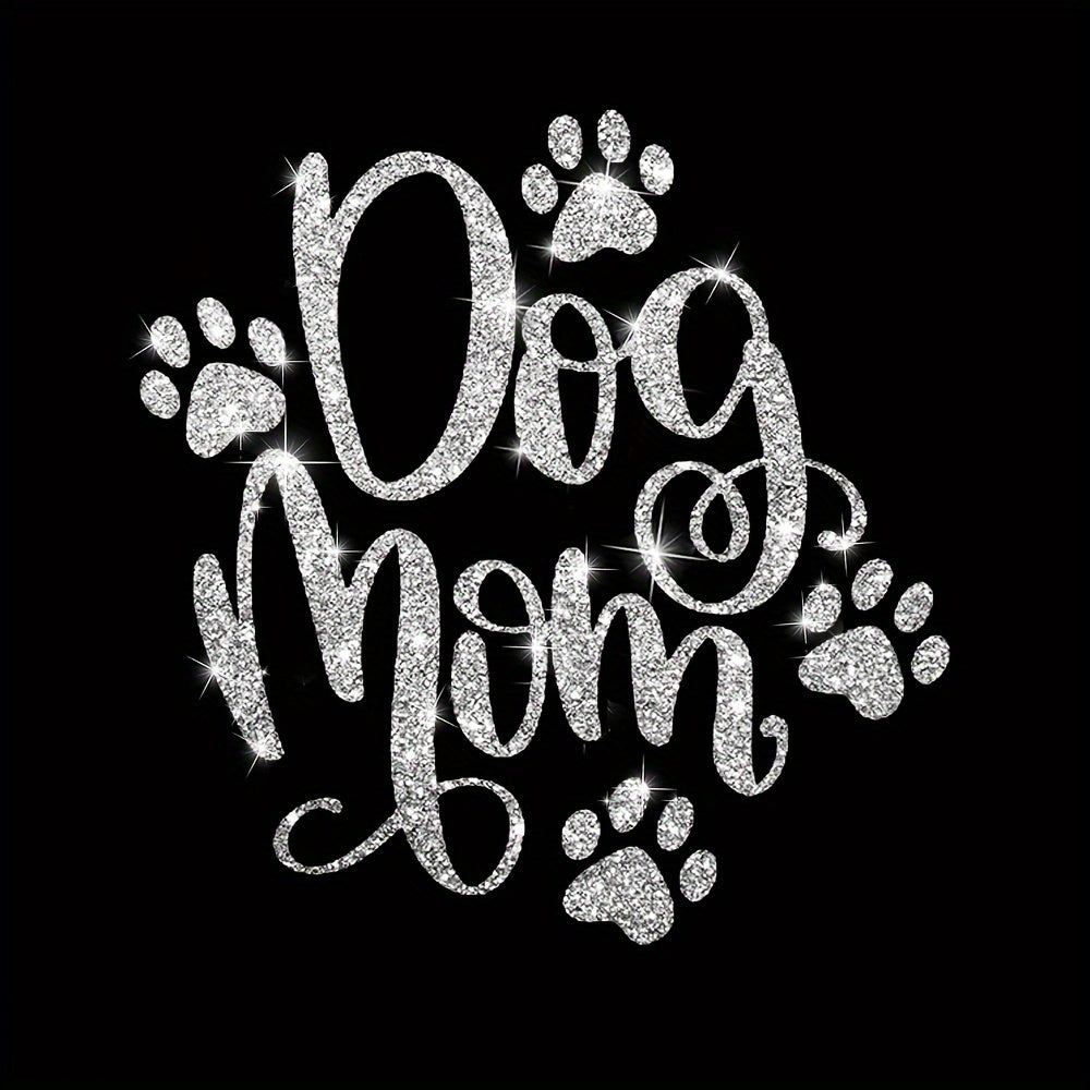 1pc Shiny Car Sticker - Cute Dog Mom Design, Warm Cartoon Love Pet Sticker for Car Body, Laptop, Window Decoration