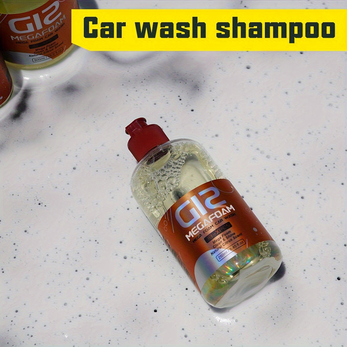 Mega Foam Car Wash Soap - High-Concentrated Foam Wash For Cars - Natural Citrus Scent, Non-Streaking, Safe For All Surfaces, 30% Active Ingredients For Superior Cleaning And Lubrication, Phosphate-Free, Neutral PH Formula