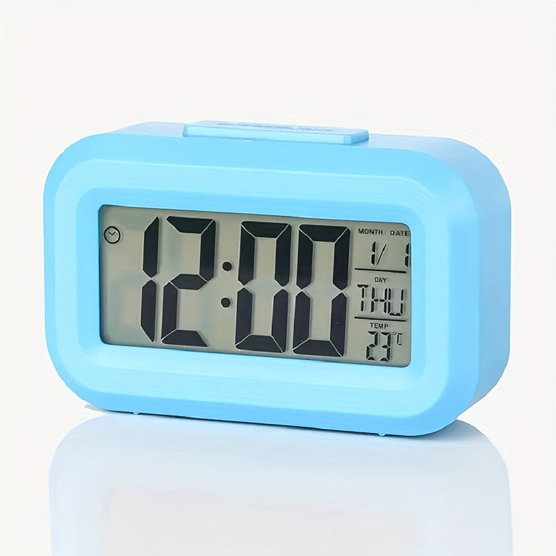 Sleek Digital Alarm Clock with Temperature Sensor, Luminous LED Display, Sleep Timer - A Chic, Smart Room Decor Piece