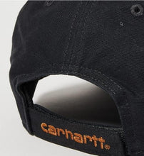 Load image into Gallery viewer, Carhartt Men's Ball Cap Black Canvas Hat Carhartt Logo Thick Moisture Wicking Material