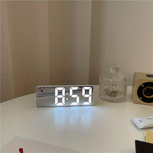 Load image into Gallery viewer, 1pc Smart Voice-Controlled LED Desk Clock with Snooze Function - Silent Digital Alarm for Bedroom & Office Use