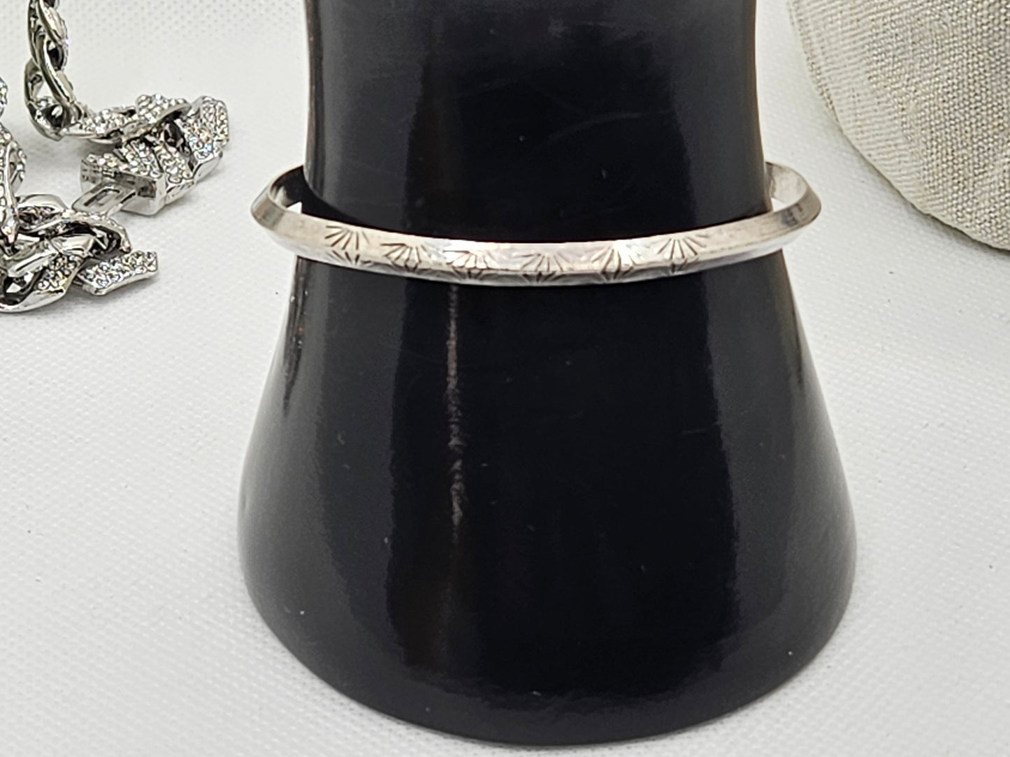 Native American Vintage Sterling Silver Jewelry Cuff w/ Indian Symbol Bracelet