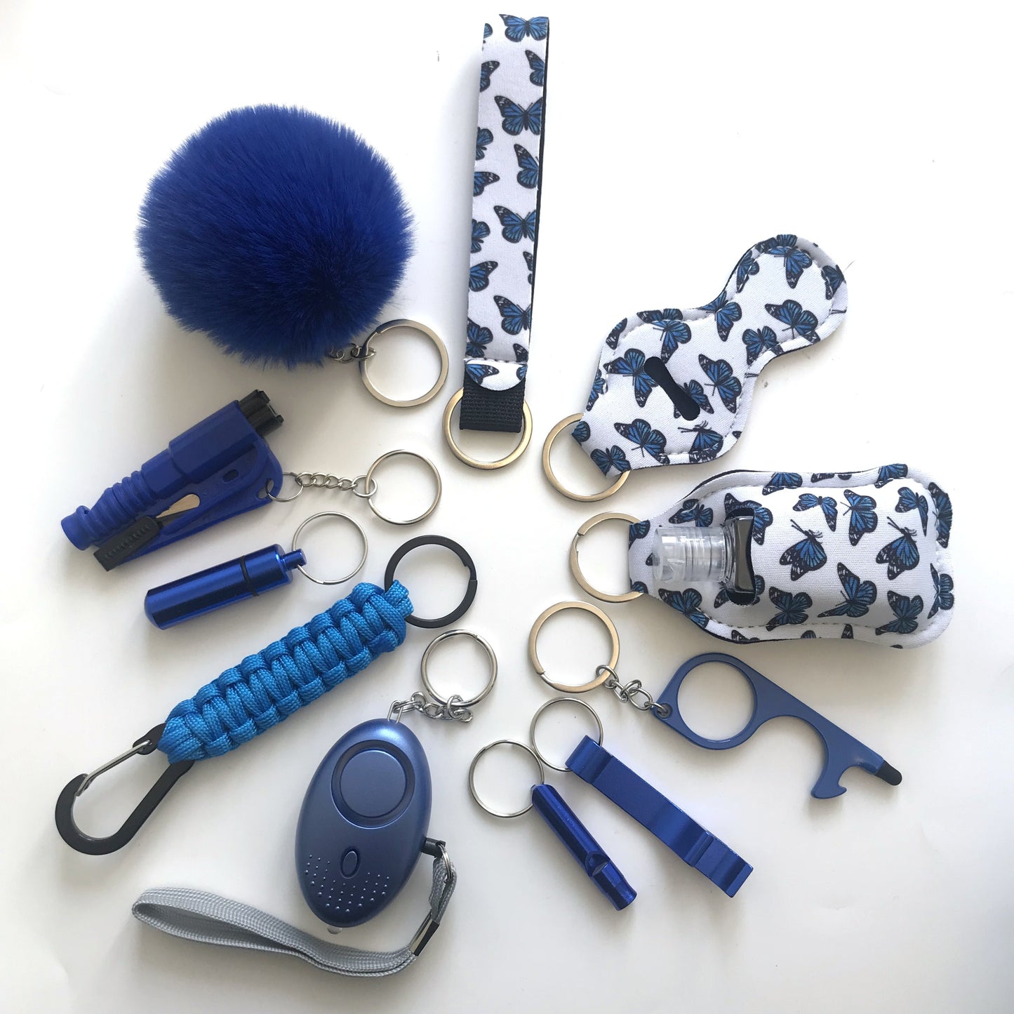 12pcs Safety Keychain Full Set, Self Defense Security Keychain Set With Personal Alarm, Protective Keychain Accessories Gift For Women Valentines Gift