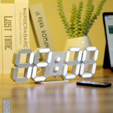 Load image into Gallery viewer, KOMUGI 9.7" Digital LED Wall Clock with Remote Control - USB Powered, Auto Dimmable, Alarm, Large Display for Bedroom & Living Room, Living Room Decor | Cubeshaped Design | Durable LED Numerals, Clock for Living Room