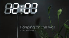 Load image into Gallery viewer, KOMUGI 9.7" Digital LED Wall Clock with Remote Control - USB Powered, Auto Dimmable, Alarm, Large Display for Bedroom & Living Room, Living Room Decor | Cubeshaped Design | Durable LED Numerals, Clock for Living Room