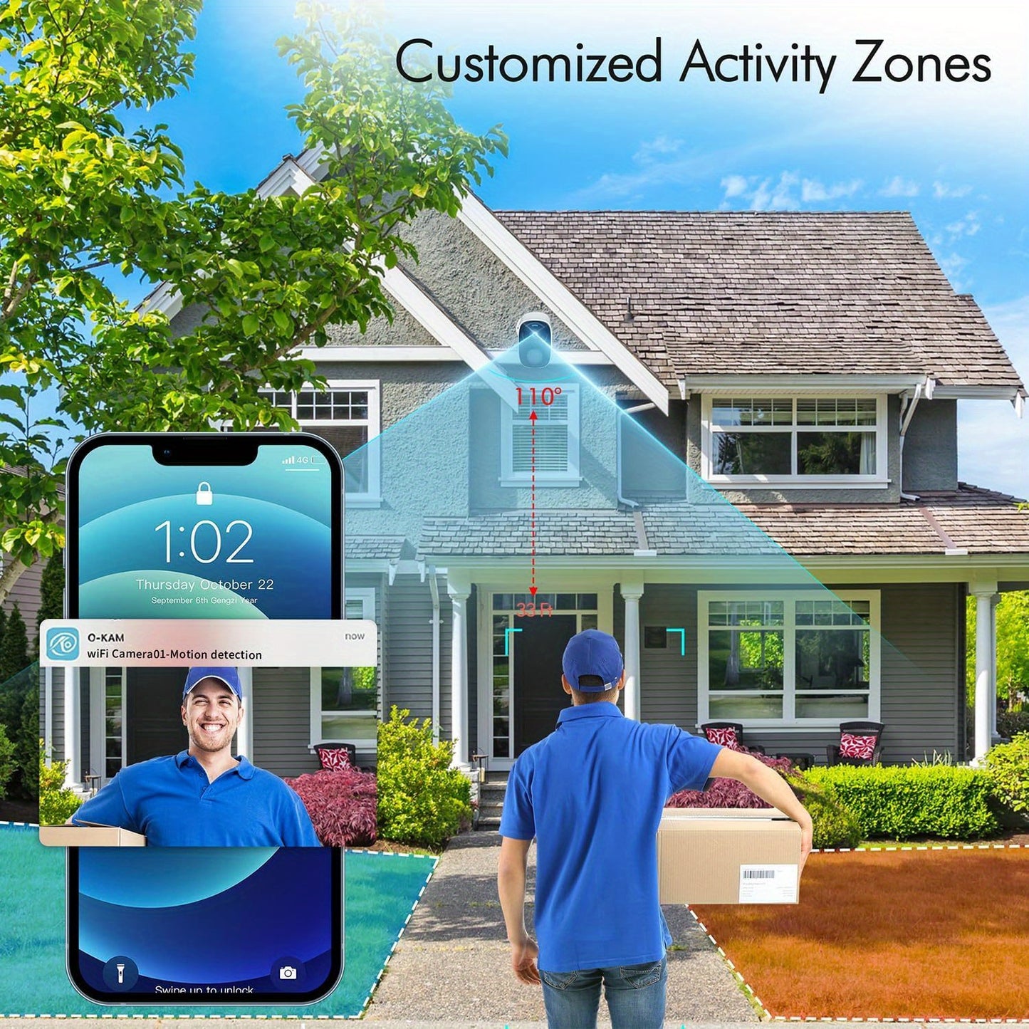 2K 3MP Wireless Outdoor Security Camera with Spotlight, Siren Alarm, 2-Way Audio, Color Night Vision, AI & PIR Motion Detection, and AI Detection for Home Security