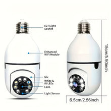 Load image into Gallery viewer, 1pc Smart Light Bulb Security Camera, E27 Base, 360° Panoramic View, Motion Detection, Two-Way Audio, Indoor/Outdoor, Enhanced Home Safety