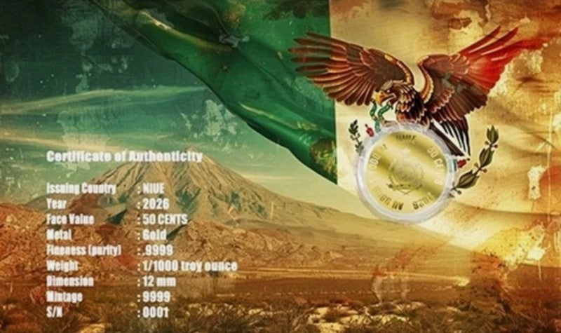 2026 Niue Libertad 1/1000 oz .9999 Gold Coin in Card Assay