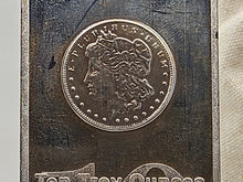 Load image into Gallery viewer, 10oz Morgan Dollar Silver Bar .999 Fine Branded Silver Bar Serial