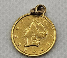 Load image into Gallery viewer, Troy Vintage Gold Engraved Coin Charm Love Pendant Perfect Gift for Her Him