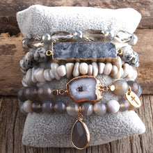 Load image into Gallery viewer, 5pc Designer Hobo Beaded Bracelet Set Natural Stone Bracelets Bangles Set For Women Fashionable Every Day Jewelry