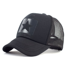 Load image into Gallery viewer, Geebro Fashion Five Point Star Pattern Baseball Cap Outdoor Baseball Hat Breathable Men Women Summer Mesh SnapbackCaps