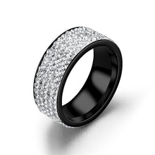 Load image into Gallery viewer, Hip Hop Iced Out CZ Bling Men's Ring Black/Gold/Silver Color Stainless Steel Bling Bling Rings for Women Men Jewelry