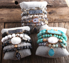 Load image into Gallery viewer, 5pc Designer Hobo Beaded Bracelet Set Natural Stone Bracelets Bangles Set For Women Fashionable Every Day Jewelry