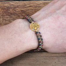 Load image into Gallery viewer, Handmade Charm Bracelet Natural African Stone Beaded Hobo Wrap Bracelet and Bangle Stainless Steel Tree of Life Braided Jewelry