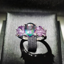 Load image into Gallery viewer, Luxurious Multi-Color Topaz Stone Ring Silver Plated Rainbow Color Fashion Jewelry Ring for Jewelry Fashion Woman Ring Gift