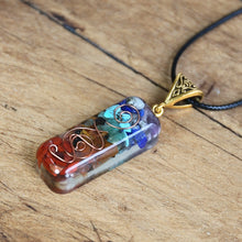 Load image into Gallery viewer, Natural 7 Chakra Orgone Energy Healing Pendant Necklace for Women Men Balance Chakra Stones Necklace for EMF Protection Centering
