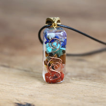 Load image into Gallery viewer, Natural 7 Chakra Orgone Energy Healing Pendant Necklace for Women Men Balance Chakra Stones Necklace for EMF Protection Centering