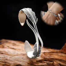 Load image into Gallery viewer, Open Adjustable Tibetan Silver Bangle Feather Shape Cuff Bracelet for Men Women Classic Jewelry Gift Accessories Bangles