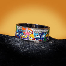 Load image into Gallery viewer, Unique Cat Rings For Women White CZ Handmade Enamel Lovely Trendy Ring Party Fashion Jewelry Great Gift for Someone