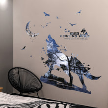 Load image into Gallery viewer, Self-Adhesive Silhouette Wolf Stickers Bedroom Living Room Decor Creative Personality Wall Decor Office Decoration Home Decor