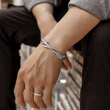 Load image into Gallery viewer, Open Adjustable Tibetan Silver Bangle Feather Shape Cuff Bracelet for Men Women Classic Jewelry Gift Accessories Bangles