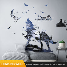 Load image into Gallery viewer, Self-Adhesive Silhouette Wolf Stickers Bedroom Living Room Decor Creative Personality Wall Decor Office Decoration Home Decor