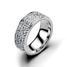 Load image into Gallery viewer, Hip Hop Iced Out CZ Bling Men's Ring Black/Gold/Silver Color Stainless Steel Bling Bling Rings for Women Men Jewelry