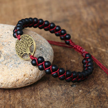 Load image into Gallery viewer, Handmade Charm Bracelet Natural African Stone Beaded Hobo Wrap Bracelet and Bangle Stainless Steel Tree of Life Braided Jewelry