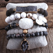 Load image into Gallery viewer, 5pc Designer Hobo Beaded Bracelet Set Natural Stone Bracelets Bangles Set For Women Fashionable Every Day Jewelry