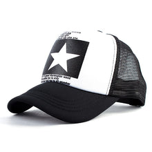 Load image into Gallery viewer, Geebro Fashion Five Point Star Pattern Baseball Cap Outdoor Baseball Hat Breathable Men Women Summer Mesh SnapbackCaps