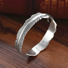 Load image into Gallery viewer, Open Adjustable Tibetan Silver Bangle Feather Shape Cuff Bracelet for Men Women Classic Jewelry Gift Accessories Bangles