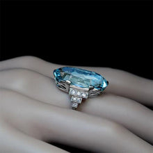 Load image into Gallery viewer, Light Sky Blue Female Wedding Ring Solitaire Band Oval Stone Engage Party Women Luxury Jewelry CZ Shine Great Gift