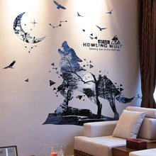 Load image into Gallery viewer, Self-Adhesive Silhouette Wolf Stickers Bedroom Living Room Decor Creative Personality Wall Decor Office Decoration Home Decor