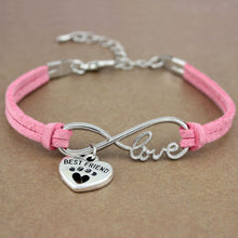 Load image into Gallery viewer, Dog Paws Best Friends Heart Unicorn Animal Infinity Love Charm Bracelets Jewelry Women Men Girl Boy Unisex Gift 20 Colors