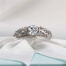 Load image into Gallery viewer, CC Vintage Ring For Women Palace Pattern Silver Color Wedding Engagement Ring Zirconia Bridal Jewelry Great Gift