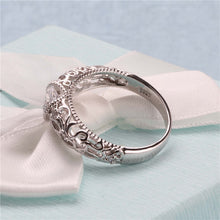 Load image into Gallery viewer, CC Vintage Ring For Women Palace Pattern Silver Color Wedding Engagement Ring Zirconia Bridal Jewelry Great Gift