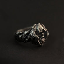 Load image into Gallery viewer, Mens Viking Norse Mythology Odin Raven Wolf Ring Stainless Steel Scandinavian Amulet Ring Mens Jewelry