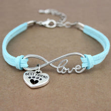 Load image into Gallery viewer, Dog Paws Best Friends Heart Unicorn Animal Infinity Love Charm Bracelets Jewelry Women Men Girl Boy Unisex Gift 20 Colors