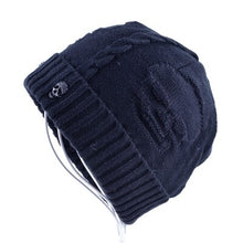 Load image into Gallery viewer, Cool Skull Emblem Hats for Men Women Teen Knitted Wool Beanies Plus Velvet Bone Solid Color Hip-Hop Cap Winter Hat Skull Pattern Cap