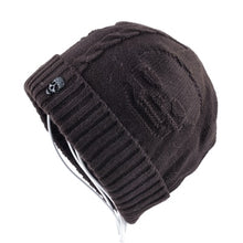 Load image into Gallery viewer, Cool Skull Emblem Hats for Men Women Teen Knitted Wool Beanies Plus Velvet Bone Solid Color Hip-Hop Cap Winter Hat Skull Pattern Cap