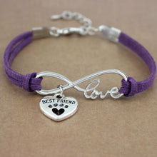 Load image into Gallery viewer, Dog Paws Best Friends Heart Unicorn Animal Infinity Love Charm Bracelets Jewelry Women Men Girl Boy Unisex Gift 20 Colors