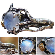 Load image into Gallery viewer, Vintage Moonstone Ring For Women Black Jewelry Gold Flower Finger Ring Female Charming Jewelry Gift Wedding Statement Opal Ring